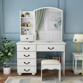 Load image into Gallery viewer, Elegant Royal Vanity Desk With Mirror & Lights, Makeup Table Set
