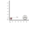 Load image into Gallery viewer, 18K White and Rose Gold 1/6 Cttw Diamond and 4mm Heart Cut Purple Amethyst Gemstone Halo Heart Stud Earrings (G-H Color, SI1-SI2 Clarity)