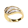 Load image into Gallery viewer, 14K Yellow Gold Channel Set 1 1/3 Cttw Diamond Swirl and Weave Ring Band (H-I Color, SI1-SI2 Clarity)