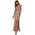 Load image into Gallery viewer, Royale Paris, Women V Neck Sequin Spaghetti Strap Maxi Dress Party Dress