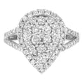 Load image into Gallery viewer, .925 Sterling Silver Diamond Cluster Ring (1 1/2 Cttw, H-I Color, I1-I2 Clarity)