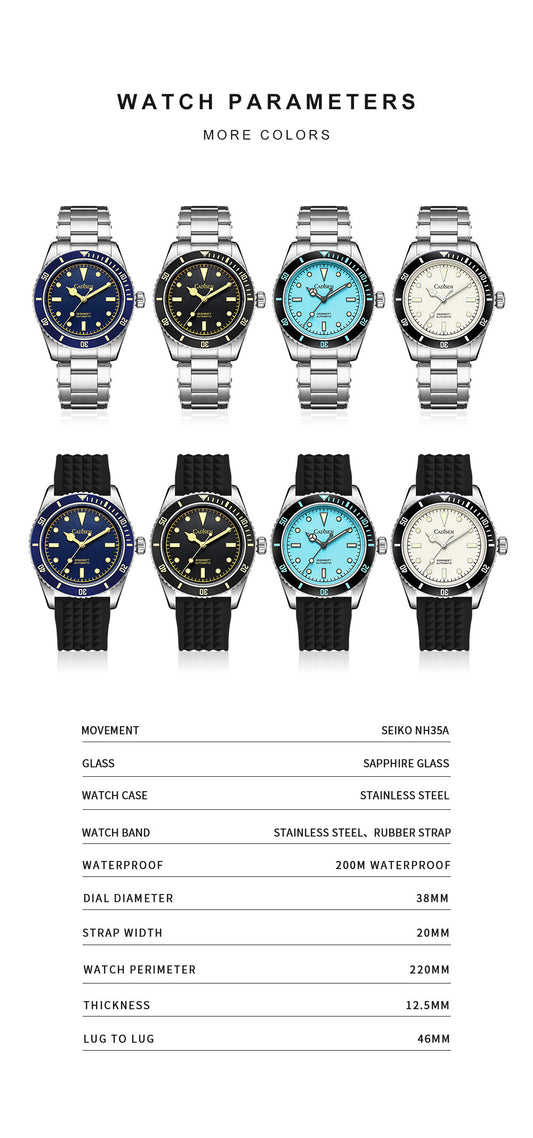 V8 Men's Business stainless steel sapphire glass Mechanical Watch