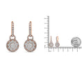 Load image into Gallery viewer, 18K Rose Gold 1 1/2 Cttw Round Shaped Diamond Composite Drop and Dangle Leverback Earrings (F-G Color, VS1-VS2 Clarity)