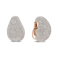 Load image into Gallery viewer, 18K Rose Gold 13 1/5 Cttw Micro-Pave Diamond Sculptural Design Statement Omega Back Earrings (G-H Color, SI1-SI2 Clarity)