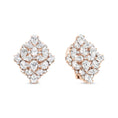 Load image into Gallery viewer, 18K Rose Gold 8 1/3 Cttw Pear and Round Diamond Floral Cluster Omega Earrings (F-G Color, VS1-VS2 Clarity)