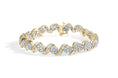 Load image into Gallery viewer, 10K Yellow Gold 4.00 Cttw Diamond Floral Design Spiral Link 7.50" Bracelet (I-J Color, I2-I3 Clarity)