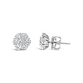 Load image into Gallery viewer, 14K White Gold 1 3/4 Cttw Lab Grown Diamond Floral Cluster Composite Stud Earrings (G-H Color, VS2-SI1 Clarity)