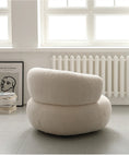 Load image into Gallery viewer, Minimalist Creative Casual White Lambswool Lazy Small Apartment Single Sofa Chair