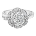 Load image into Gallery viewer, 14K White Gold Floral Cluster Diamond Ring (1 Cttw, H-I Color, SI2-I1 Clarity)