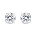 Load image into Gallery viewer, .925 Sterling Silver 1/2 Cttw Miracle Set Princess-cut Diamond Solitaire Stud Earrings (H-I Color, SI2-I1 Clarity)