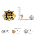 Load image into Gallery viewer, 18K Yellow Gold 15x15mm Cushion Cut Lemon Quartz and 1/4 Cttw Diamond Accented Cocktail Ring (F-G Color, VS1-VS2 Clarity)