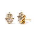 Load image into Gallery viewer, 10K Yellow Gold Diamond Accented Hamsa Stud Earrings (H-I Color, I1-I2 Clarity)
