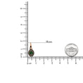Load image into Gallery viewer, 18K Rose and White Gold 3/8 Cttw Round Brown Diamonds and Round Green Tsavorite Gemstone Halo Drop Hoop Earrings (Brown Color, SI1-SI2 Clarity)