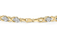 Load image into Gallery viewer, 10K Yellow Gold 1.00 Cttw Diamond Cluster X Link Tennis Link 7.50" Bracelet (I-J Color, I2-I3 Clarity)