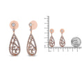 Load image into Gallery viewer, 18K Rose Gold 1 1/4 Cttw Diamond Teardrop Shaped Drop and Dangle Screw Back Stud Earring (F-G Color, VS1-VS2 Clarity)