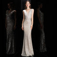 Load image into Gallery viewer, Women's Spring Royal Diamond Silver Sequined Fishtail Slim Sexy Evening Dress Dress