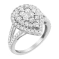 Load image into Gallery viewer, .925 Sterling Silver Diamond Cluster Ring (1 1/2 Cttw, H-I Color, I1-I2 Clarity)
