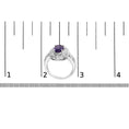 Load image into Gallery viewer, .925 Sterling Silver 9x7mm Oval Purple Amethyst and Round Diamond Accent Fashion Cocktail Ring (I-J Color, I1-I2 Clarity)
