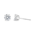 Load image into Gallery viewer, .925 Sterling Silver 1/2 Cttw Miracle Set Princess-cut Diamond Solitaire Stud Earrings (H-I Color, SI2-I1 Clarity)