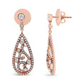 Load image into Gallery viewer, 18K Rose Gold 1 1/4 Cttw Diamond Teardrop Shaped Drop and Dangle Screw Back Stud Earring (F-G Color, VS1-VS2 Clarity)