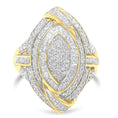 Load image into Gallery viewer, 10K Yellow Gold Diamond Cocktail Ring (1 cttw, I-J Color, I2-I3 Clarity)