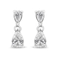 Load image into Gallery viewer, 14K White Gold Pear Shape Lab Grown Diamond Dangle Stud Earrings (G-H Color, VS2-SI1 Clarity)