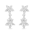 Load image into Gallery viewer, 18k White Gold 6.0 Cttw Marquise Diamond Floral Dangle Drop Earrings (E-F Color, VS1-VS2 Clarity)