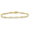 Load image into Gallery viewer, 14K Yellow Gold 1-1/2 Cttw Round Brilliant-Cut & Baguette Cut Diamond Bezel and Tapered Link 7" Tennis Bracelet (H-I Color, I1-I2 Clarity)