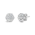 Load image into Gallery viewer, 14K White Gold 1 3/4 Cttw Lab Grown Diamond Floral Cluster Composite Stud Earrings (G-H Color, VS2-SI1 Clarity)