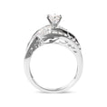 Load image into Gallery viewer, 14K White Gold 1.00 Cttw Round and Baguette cut Diamond Swirl Cocktail Ring (H-I Color, SI2-I1 Clarity)