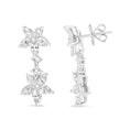 Load image into Gallery viewer, 18k White Gold 6.0 Cttw Marquise Diamond Floral Dangle Drop Earrings (E-F Color, VS1-VS2 Clarity)