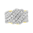 Load image into Gallery viewer, 10K Yellow Gold 3.00 Cttw Diamond Multi Row Cluster Band Ring (I-J Color, I3 Clarity)