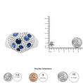 Load image into Gallery viewer, 18K White Gold Blue Sapphire and 5/8 Cttw Diamond Cluster Heart Shaped Ring (F-G Color, VS1-VS2 Clarity)
