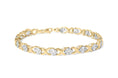Load image into Gallery viewer, 10K Yellow Gold 1.00 Cttw Diamond Cluster X Link Tennis Link 7.50" Bracelet (I-J Color, I2-I3 Clarity)