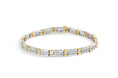Load image into Gallery viewer, 14k Two-Tone 2.00 Cttw Round-Cut and Baguette-Cut Diamond Bar Link 7" Bracelet (I-J Color, SI2-I1 Clarity)