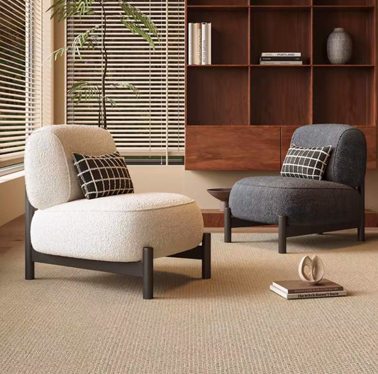 Living Room Single Sofa Fabric Lambswool Leisure Chair