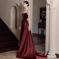 Load image into Gallery viewer, French Evening Dress For Toasting Wine Red New