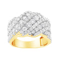 Load image into Gallery viewer, 10K Yellow Gold 3.00 Cttw Diamond Multi Row Cluster Band Ring (I-J Color, I3 Clarity)