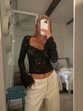 Load image into Gallery viewer, Lace Floral Sheer Tops