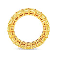 Load image into Gallery viewer, IGI Certified 18K Yellow Gold 5.0 Cttw Shared Prong Set Natural Fancy Yellow Cushion Diamond Eternity Band Ring (Yellow Color, VVS2-VS1 Clarity)