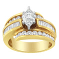 Load image into Gallery viewer, 14KT Two-Toned Diamond Cocktail Ring (1 1/3 cttw, H-I Color, SI1-SI2 Clarity)