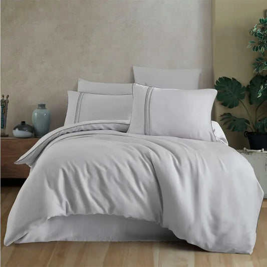 Hobby Modal Silk Double Bedlinen, Light Gray