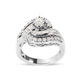Load image into Gallery viewer, 14K White Gold 1.00 Cttw Round and Baguette cut Diamond Swirl Cocktail Ring (H-I Color, SI2-I1 Clarity)