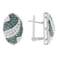 Load image into Gallery viewer, 14K White Gold 2 cttw White and Treated Blue Diamond Earrings (H-I, SI1-SI2)