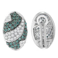 Load image into Gallery viewer, 14K White Gold 2 cttw White and Treated Blue Diamond Earrings (H-I, SI1-SI2)