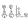 Load image into Gallery viewer, 18K White Gold 9 1/2 Cttw Diamond Cluster Drop Dangle Clip-On Earrings (F-G Color, VS1-VS2 Clarity)