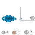 Load image into Gallery viewer, 18K White Gold 10mm Cushion Shaped Blue Topaz and 1/6 Cttw Diamond 3 Stone Style Ring (F-G Color, VS1-VS2 Clarity)