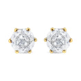 Load image into Gallery viewer, AGS Certified 2.00 Cttw Round Brilliant-Cut Diamond 14K Yellow Gold 6-Prong-Set Solitaire Stud Earrings with Screw Backs (J-K Color, I1-I2 Clarity)