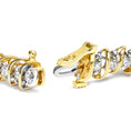 Load image into Gallery viewer, 18K Yellow Gold 4.0 Cttw Round-Cut Diamond S-Link 7" Inch Tennis Bracelet (I-J Color, SI1-SI2 Clarity)