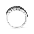 Load image into Gallery viewer, .925 Sterling Silver 1 3/4 Cttw Treated Black and White Alternating Diamond Multi Row Band Ring (Black / I-J Color, I2-I3 Clarity)